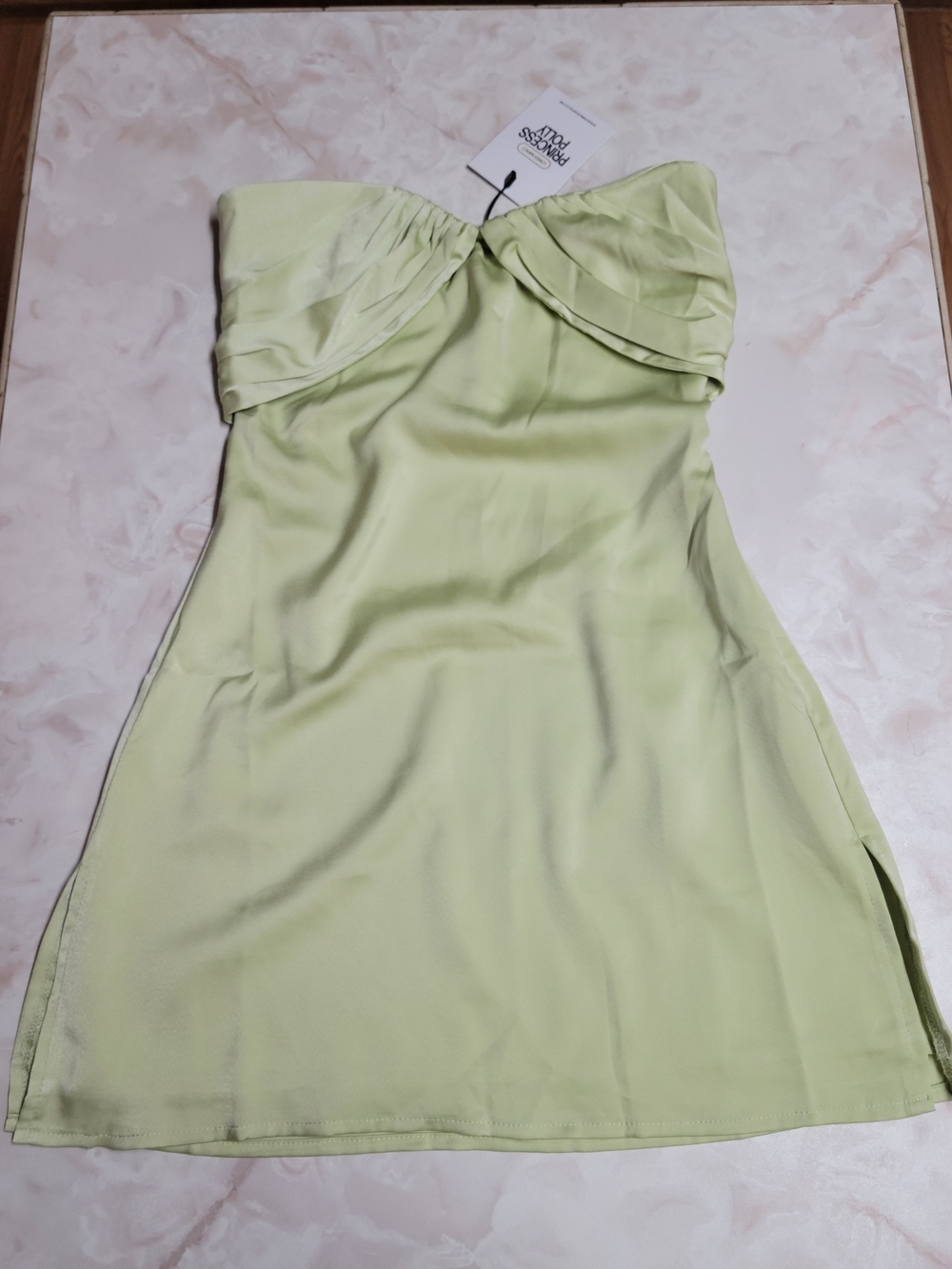 Princess Polly NWT Irena Strapless Mini Dress Green US 2 NWT